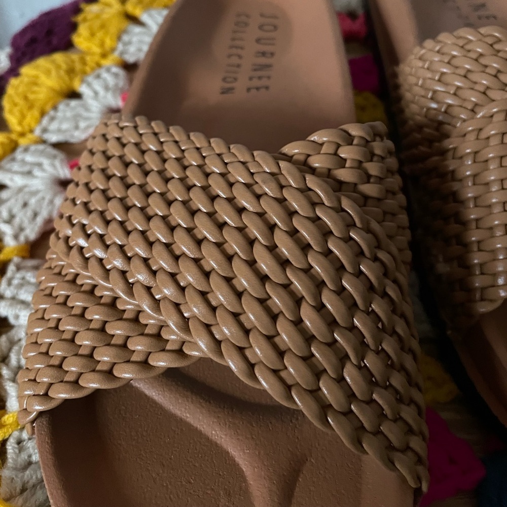 Journee collection leather sandals